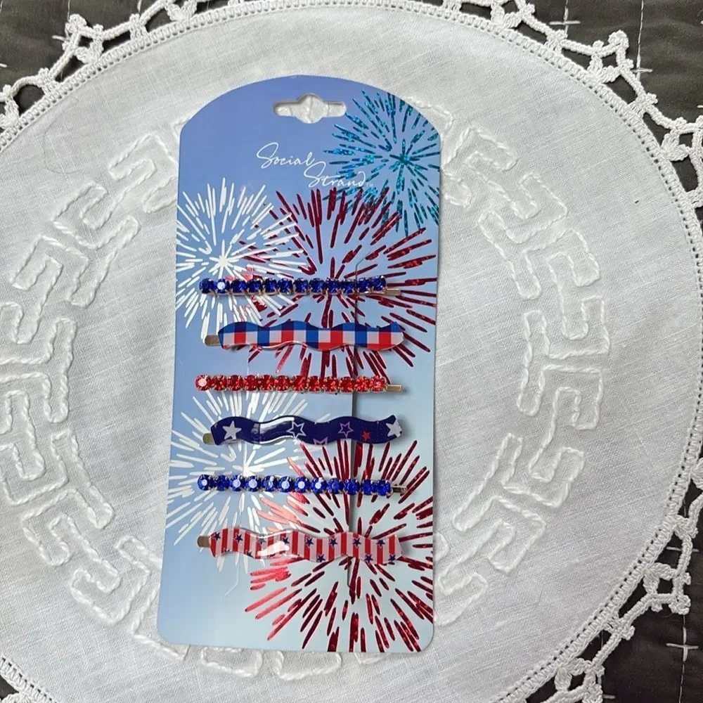 Social Strand America Hair Clip Set of 6 NWT